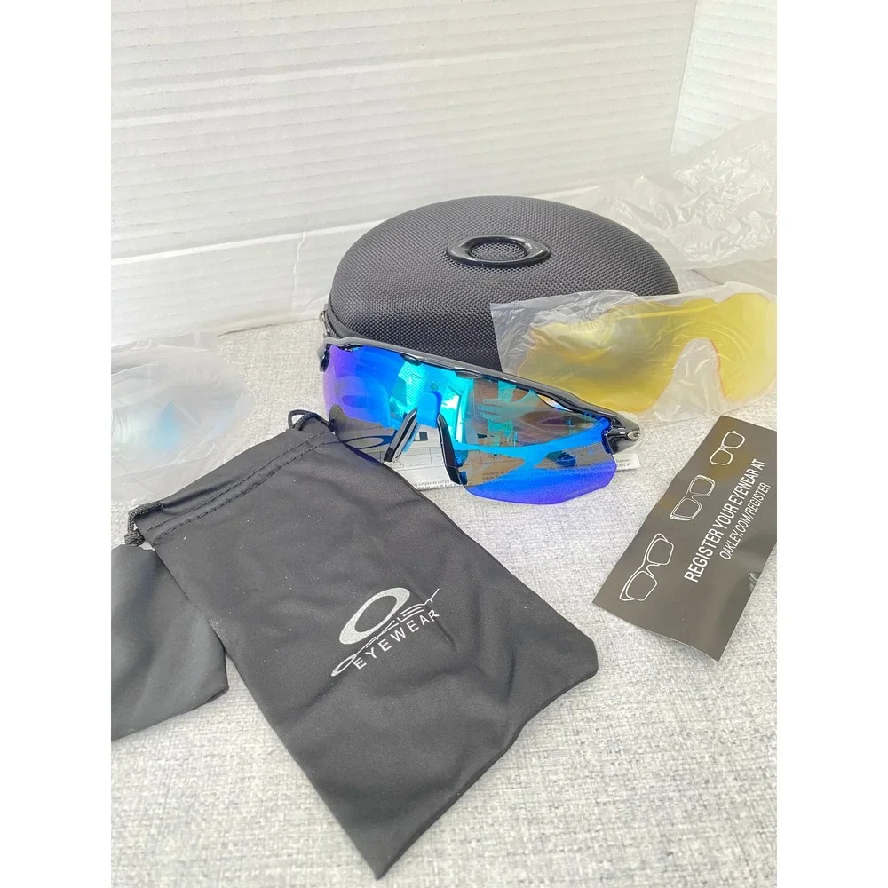 Oakley Radar EV Path Sunglasses Mens One Size Black Prizm Polarized Blue Shield